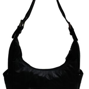 Leather hobo shoulder bag