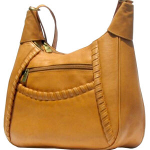 All Leather Whipstitch Shoulder Bag