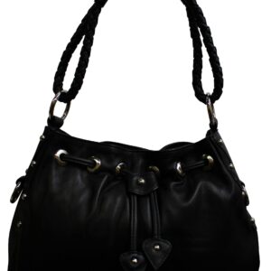 All Leather Drawstring Shoulder Bag