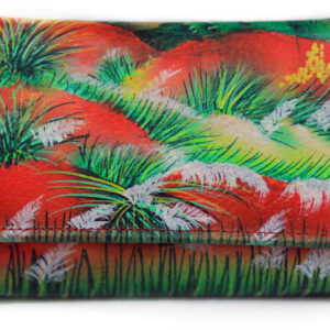 Red Grass Hand painted Wallet