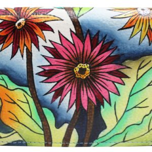 Colorful Daisies Hand Painted Wallet