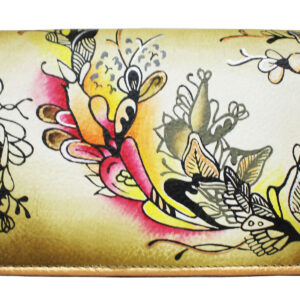 Pink & Black Hand Painted Wallet