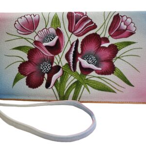 Olive Flower Hand Painted  Clutch