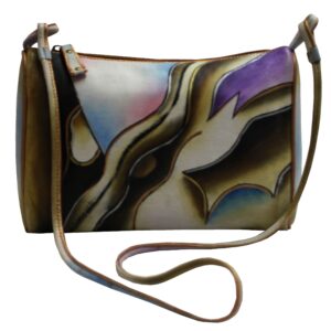 Lavender Abstract Hand Painted Shoulder Bag