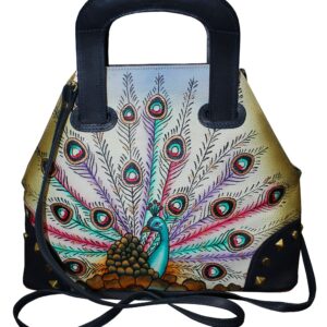 Peacock Hand Painted Hand Bag