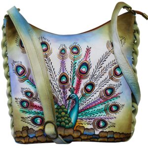 Peacock Braided Hand Painted Hand Bag