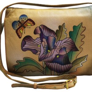 Iris Hand Painted Organizer Hand Bag