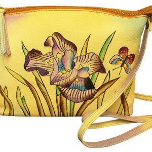 Iris All Leather Hand Painted Cross-body