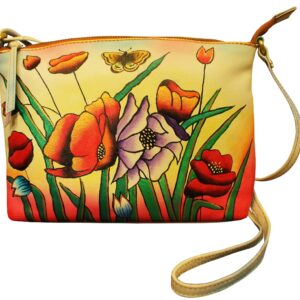 Red&Purple Hand Painted Cross-body Bag