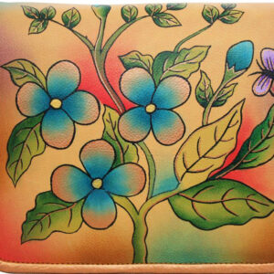 Blue/Gold Hand Painted Organizer Hand Bag