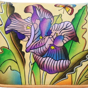 Iris Hand Painted Organizer Hand Bag