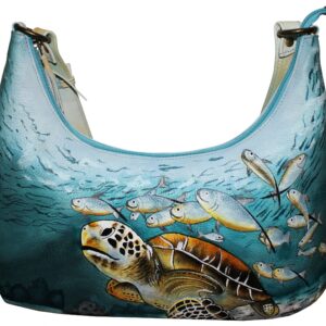 Turtle & Fish Hand Painted Shoulder Bag