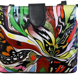 Black Abstract Hand Painted Tote Bag