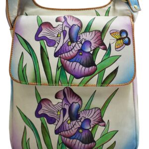 Iris Hand painted Cross-body Mail Bag