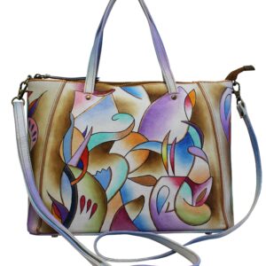 New Abstract Hand Painted Medium Hobo Shoulder Bag