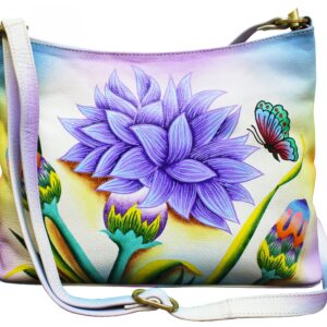 Dahlia Hand Painted Medium Shoulder Bag