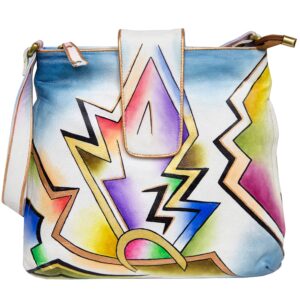 Lightening Bolt Hand Painted Shoulder Bag