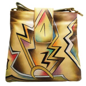 Lightening Bolt Hand Painted Shoulder Bag