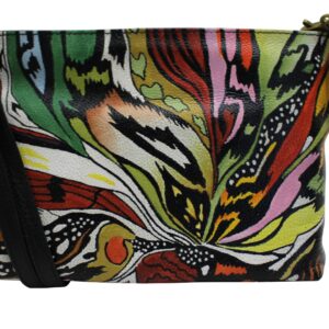 Black Abstract Hand Painted Cross-body Shoulder Bag