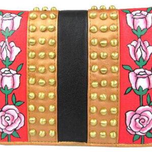 Rose Stud hand Painted Wallet