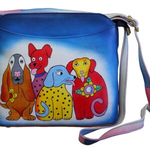 Animated Dogs Hand Painted Shoulder Bag