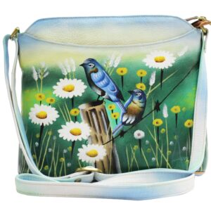 Twin Birds Hand Painted Shoulder Bag