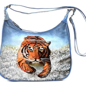 Tiger Splash Hand Painted Shoulder Bag