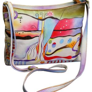Bubbles Hand Painted Medium Hobo Bag