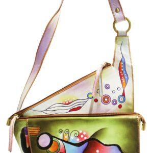 Colorful Bubbles Hand Painted Cross-body  Mail Bag