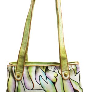 Jungle Leaf Hand Painted Shoulder Bag