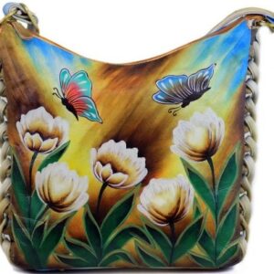Storm Flowers Hand Painted Shoulder Bag