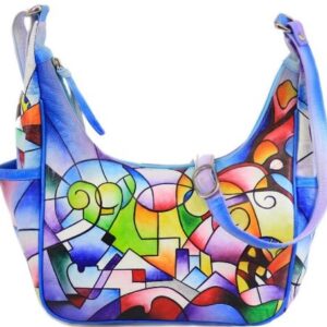 Mosaic Hand Painted Mini Hobo Bag