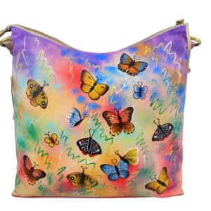 Butterfly Hand Painted Hobo Shoulder Bag