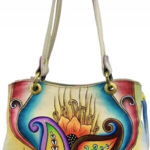 Paisley Flower Hand Painted Shoulder Bag
