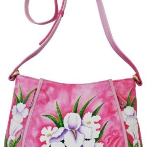 Pink Floral Hand Painted Organizer Hand bag