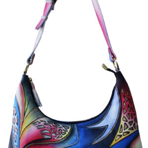 Blue Fusion Hand Painted Shoulder Bag
