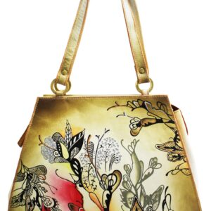 Pink/Black Shanti Hand Painted Hand Bag