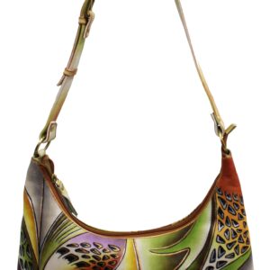 Brown/Green Hand Painted Shoulder Bag