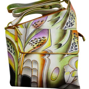 Green/Black Hand Painted Cross-body Hand Bag
