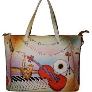 Musical Art Hand Painted Tote Bag