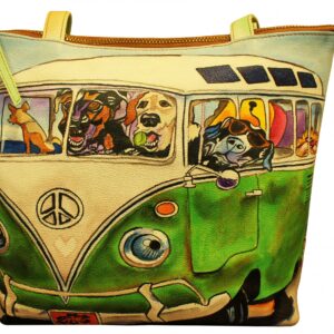 Van Dog&Cat medium hand painted shoulder bag